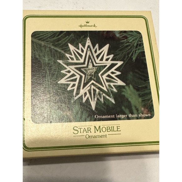 VTG 1979 HALLMARK Keepsake Christmas Tree Ornament Silver-Tone Star Mobile - Picture 1 of 7